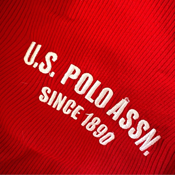 Vintage Y2K U.S. Polo Assn. Bell sleeve turtleneck sweater M Ralph Lauren horse - Picture 2 of 2